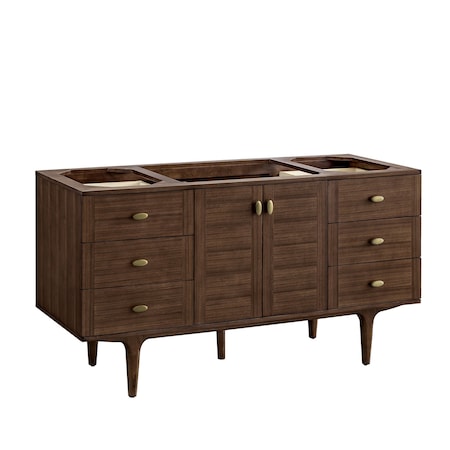 James Martin Vanities Amberly 60in Single Vanity Cabinet, Mid-Century Walnut 670-V60S-WLT